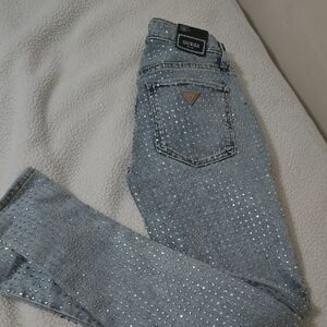 Guess Blue and Silver Straight Leg Jeans